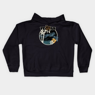 Texas Style Lone Surfer Blues Kids Hoodie